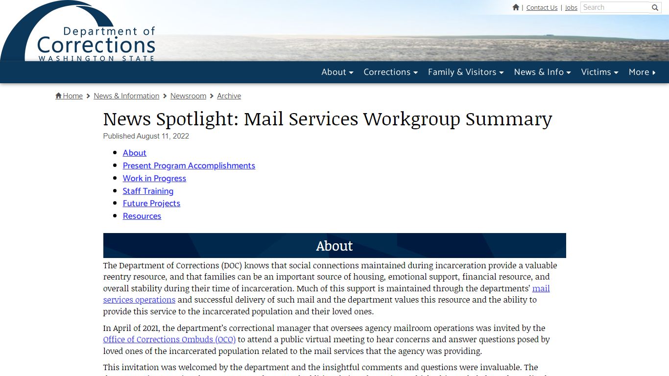News Spotlight: Mail Services Workgroup Summary